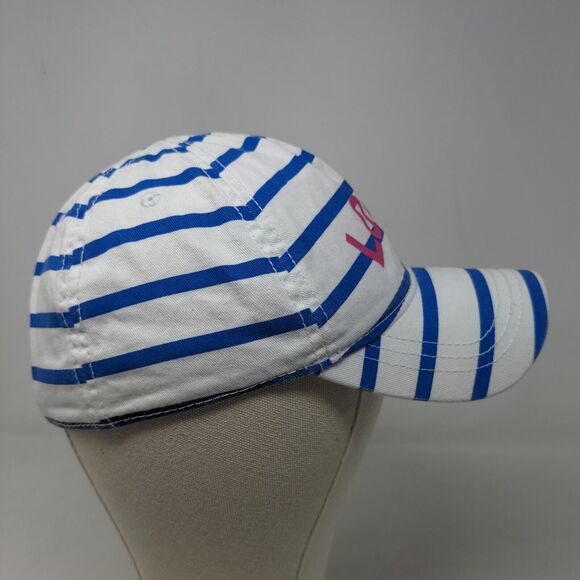 Old Navy Women's Stretchy Hat Blue White Striped Size L Graphic LOVE Logo - Picture 4 of 8